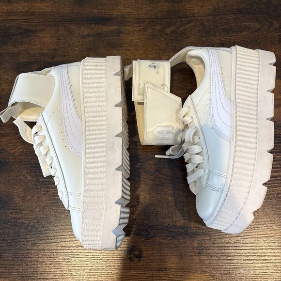 FENTY x PUMA Ankle Strap Creeper Platform Sneakers White Cream US 8 Shoes - Picture 3 of 6